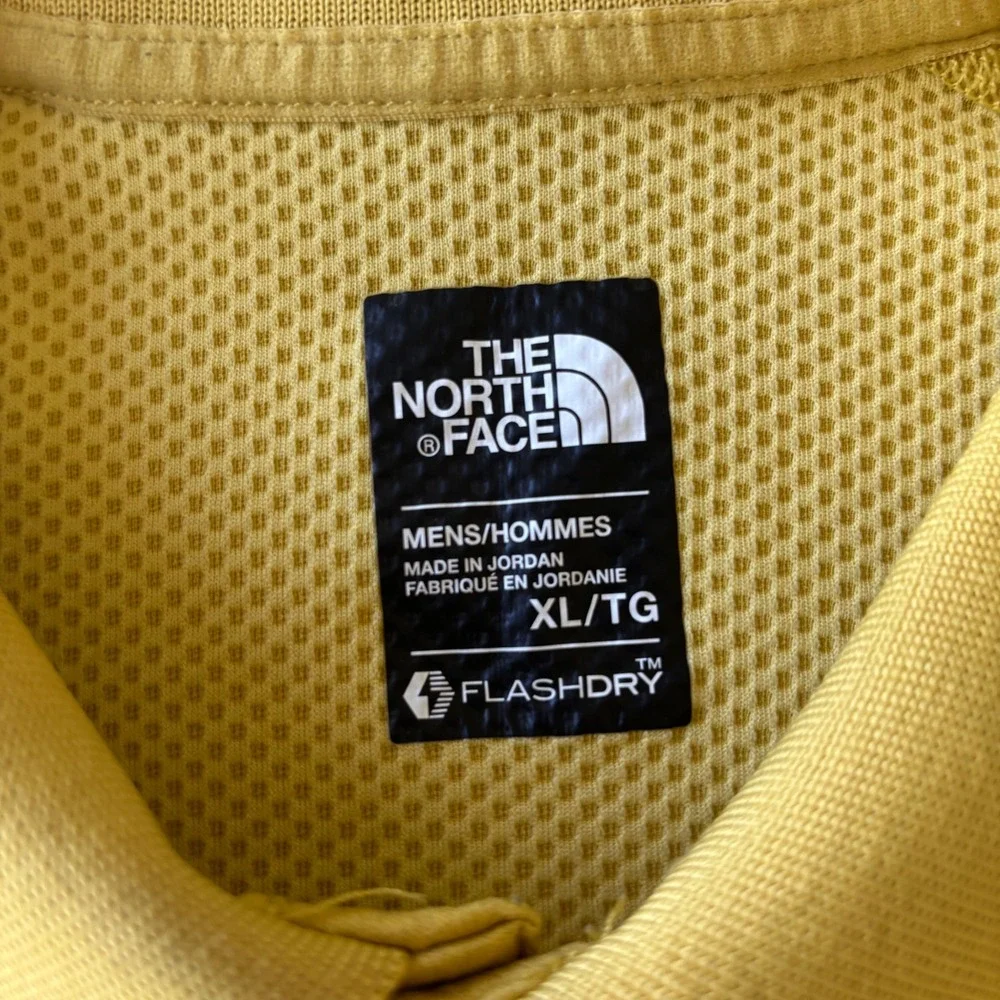 The North Face Mens FlashDry Polo Shirt Yellow Short Sleeve XL NF0A2UN2